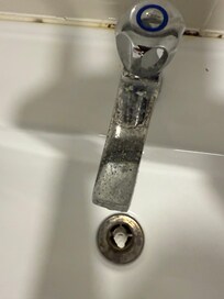 Bathroom sink water handle