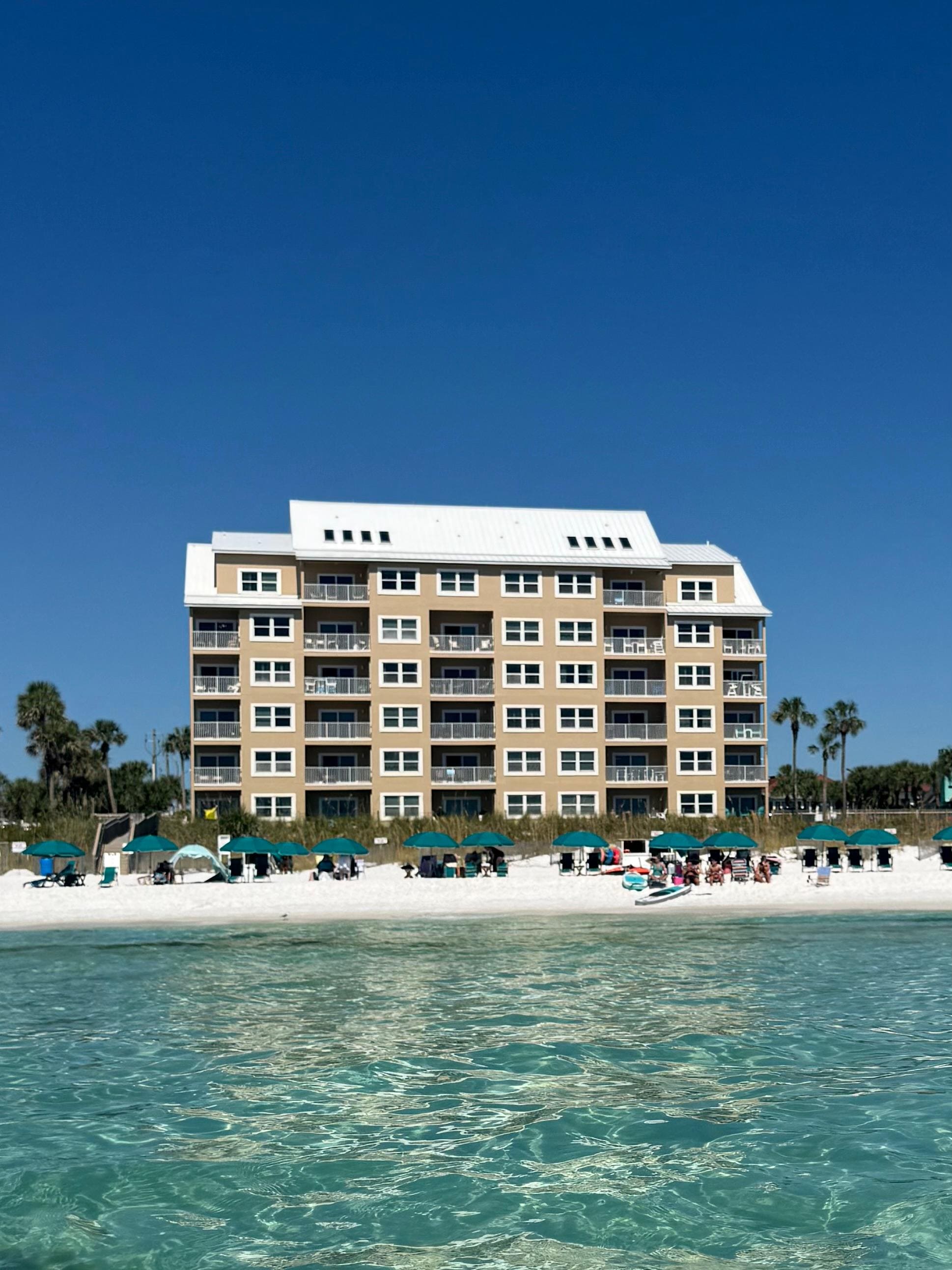 The view of the condo from the ocean. 