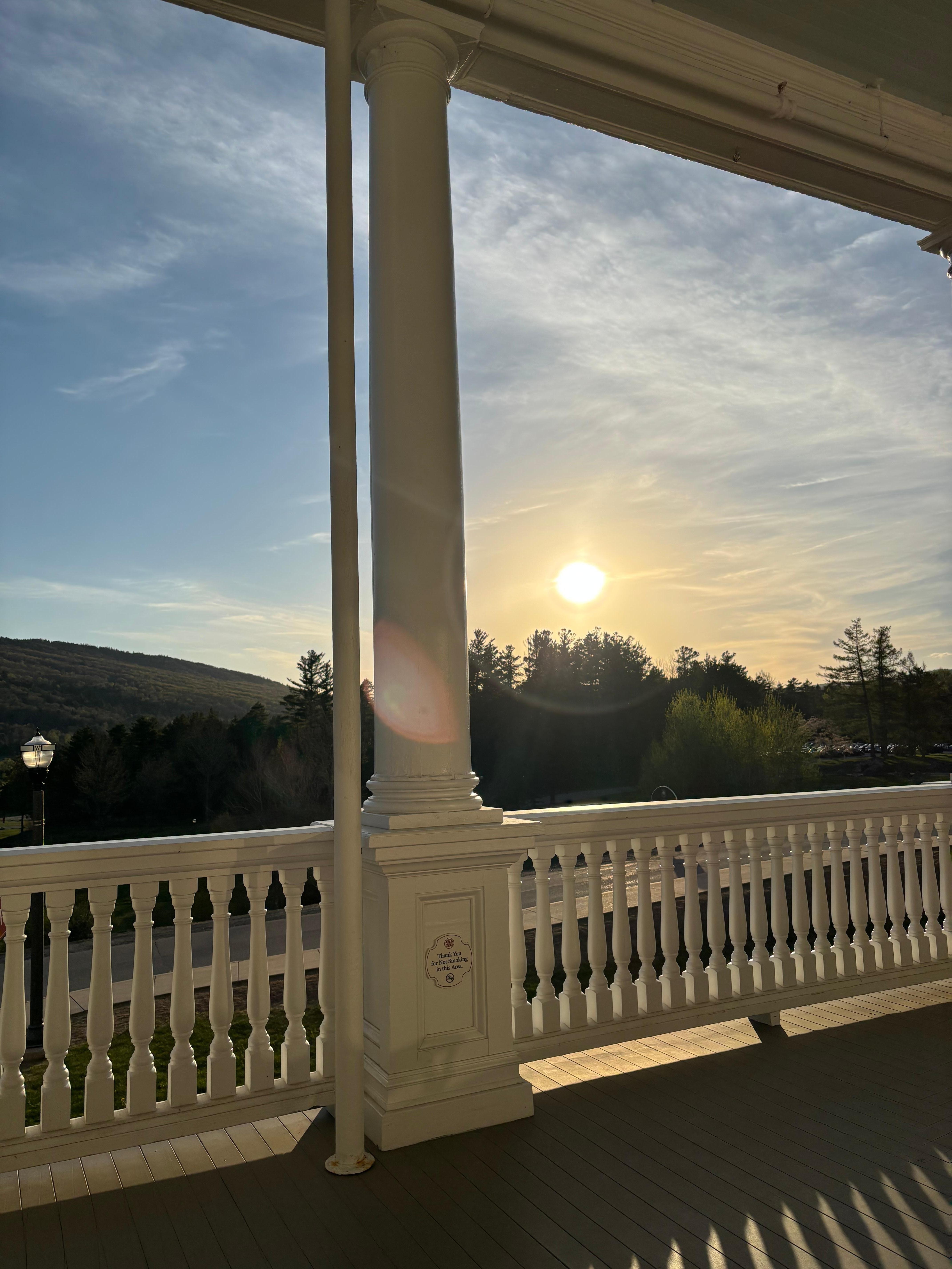 Sunset on the front porch