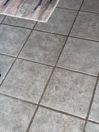 The kitchen floor super dirty