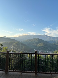 Balcony view of Smokey Mountains.