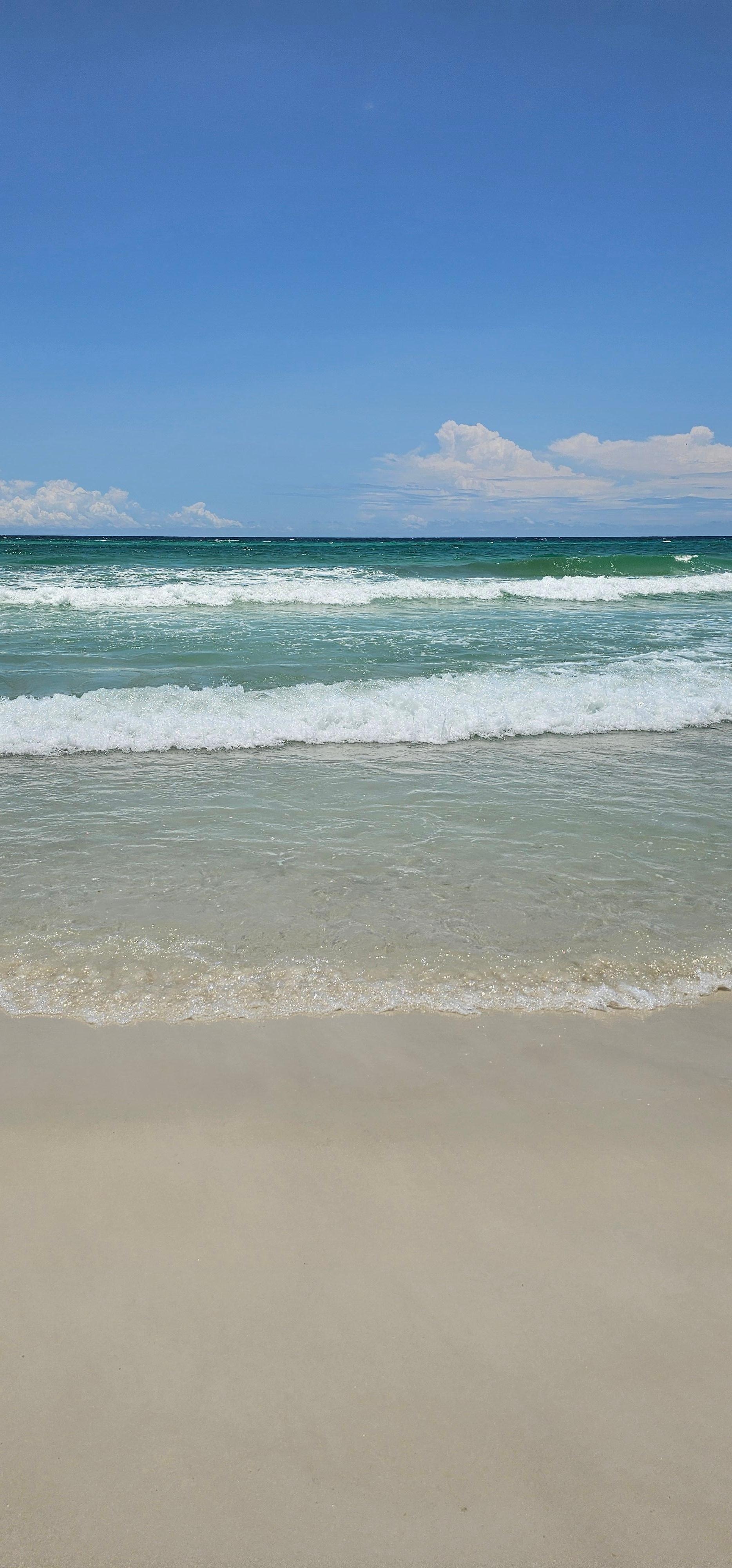 The beach was beautiful. 