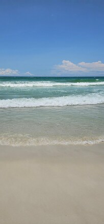 The beach was beautiful.