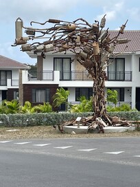 Sculpture made of found debris