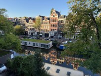 View overlooking the canal from apartment window.