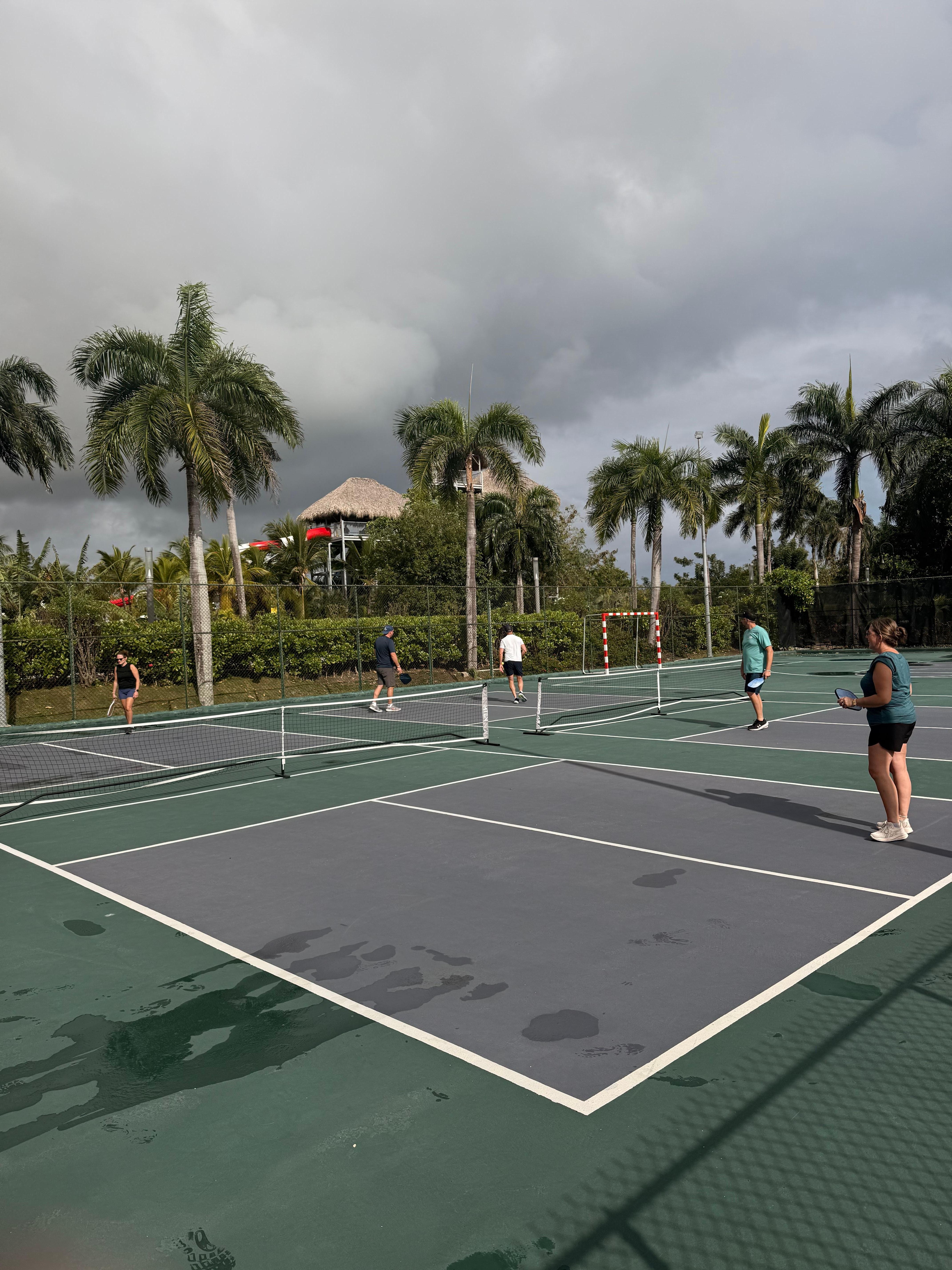 Pickleball courts - about 8 available - decent condition.  Reservations required. 