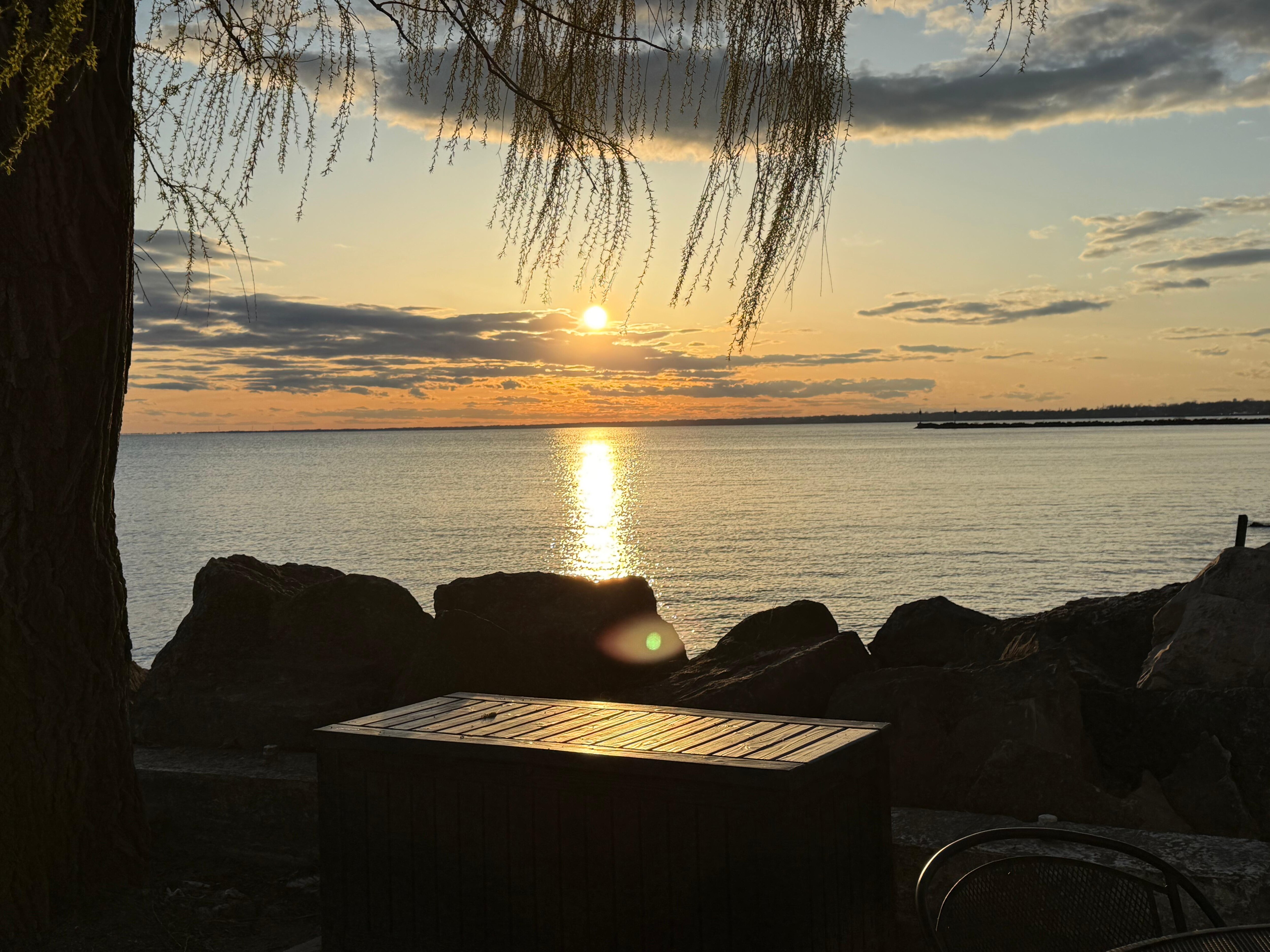 Sunset from patio of cottage 