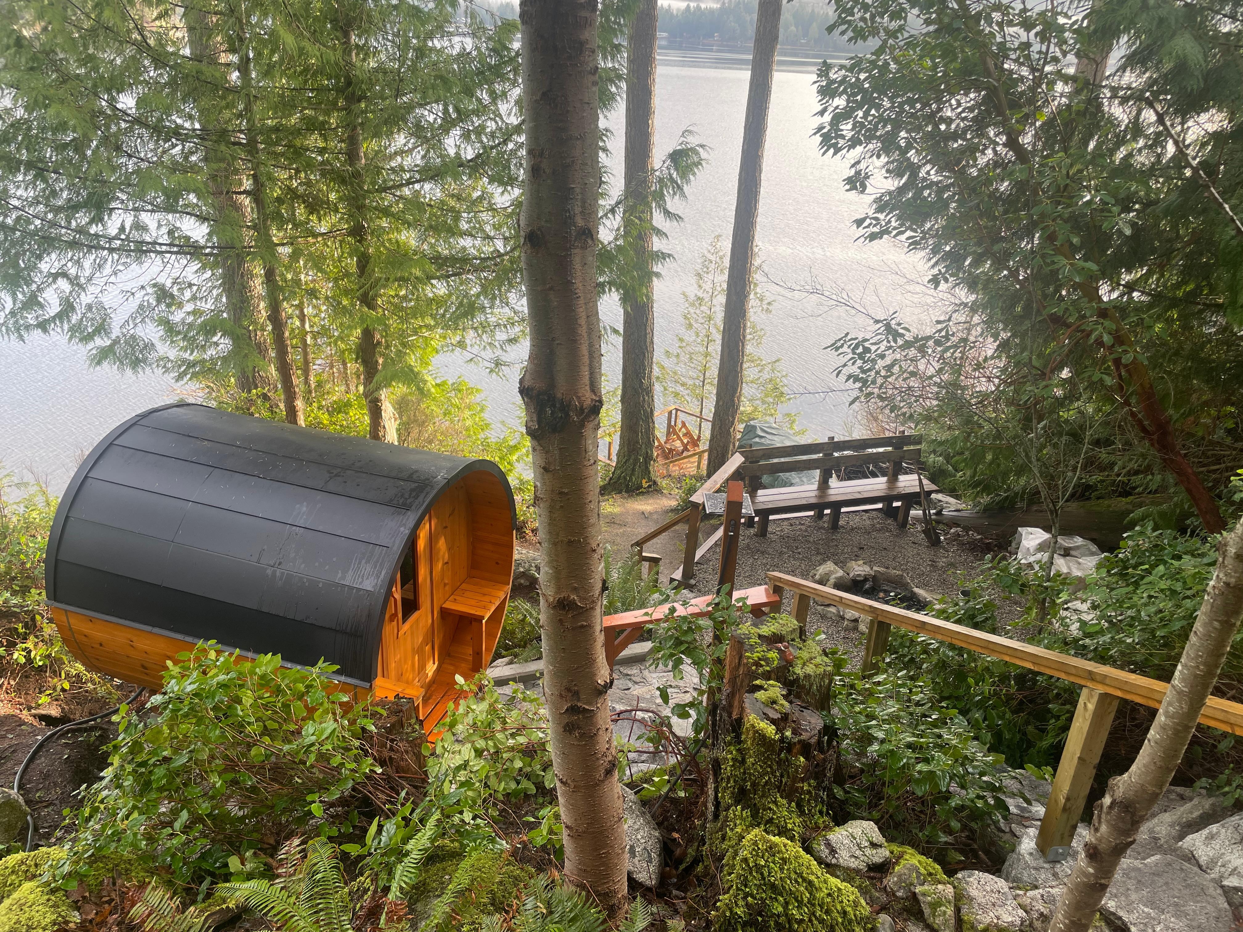 Campfire deck and the new sauna