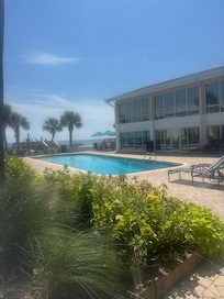 View right outside of our poolside room.