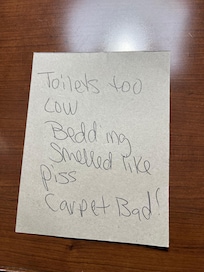Note we left