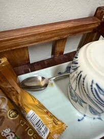 In-room tea cup and spoon were not clean