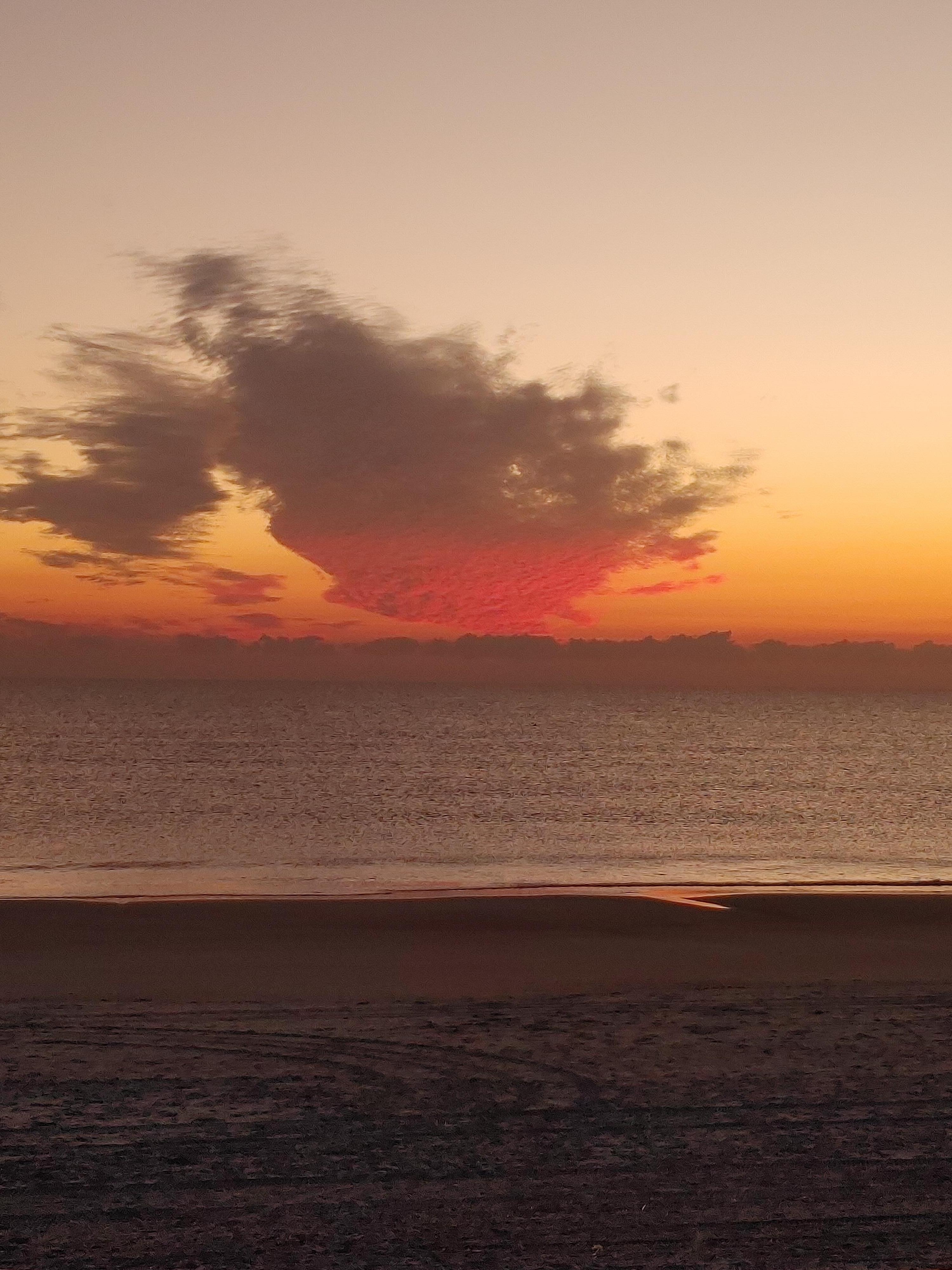 Just before sunrise.