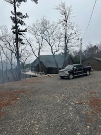 We took this sitting by the fire pit, looking back toward the cabin.