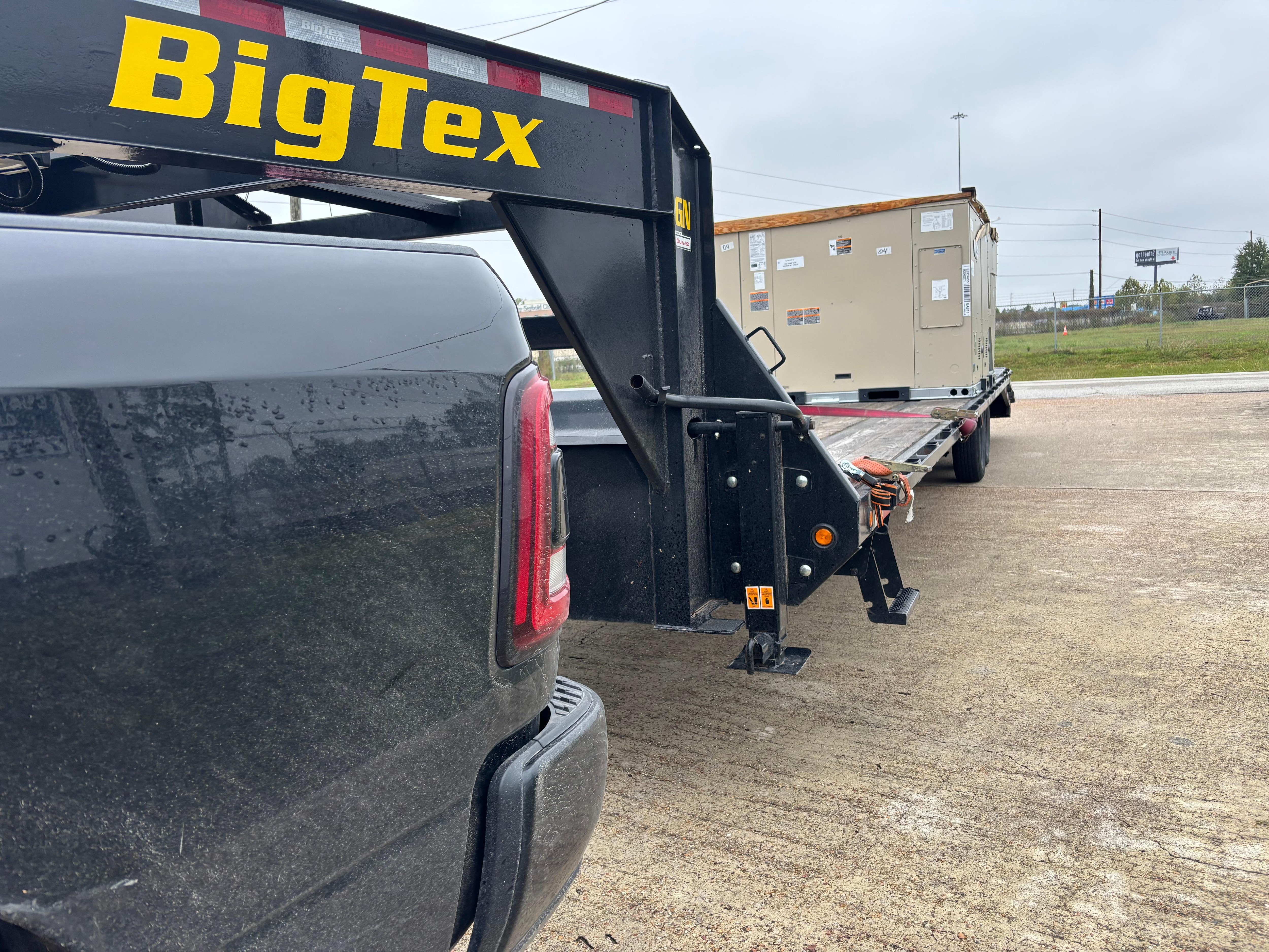 And this is where I parked, and he helped me back the whole way out with this big long trailer