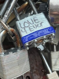 Love lock bridge was very cool and just behind the building.