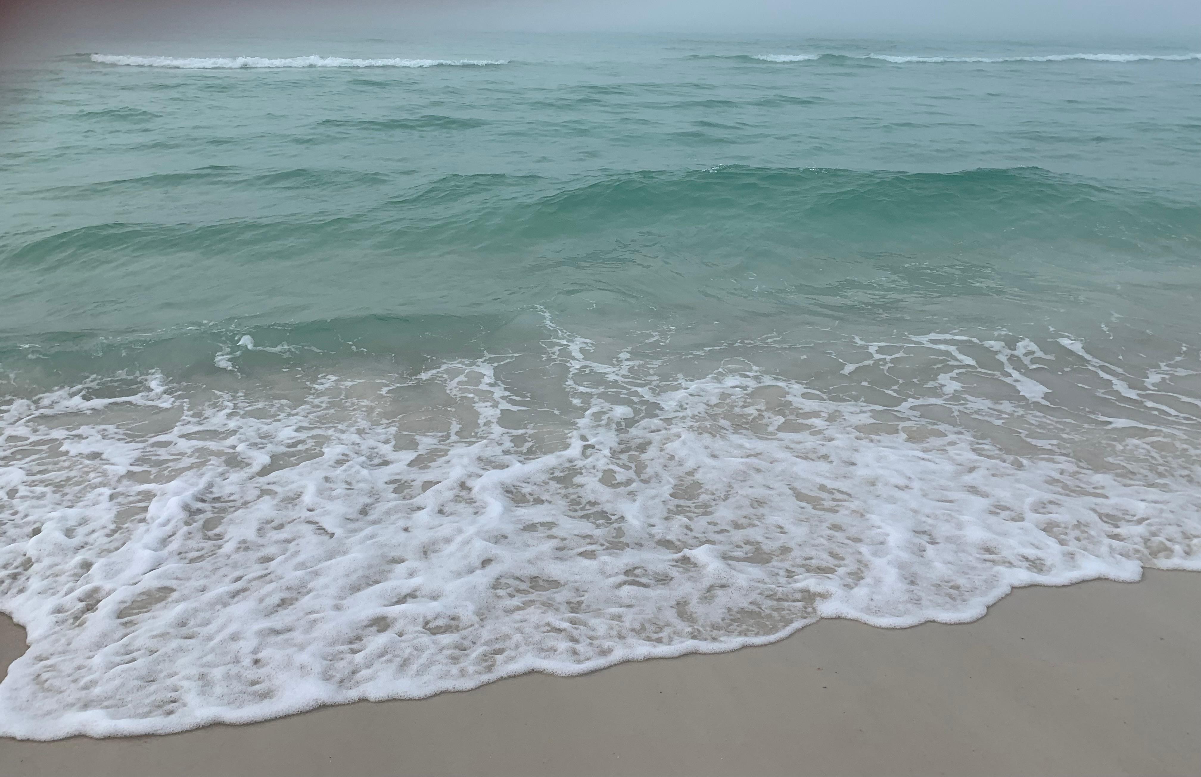 Close up of Gulf water. It was a super foggy day all day.
