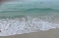 Close up of Gulf water. It was a super foggy day all day.