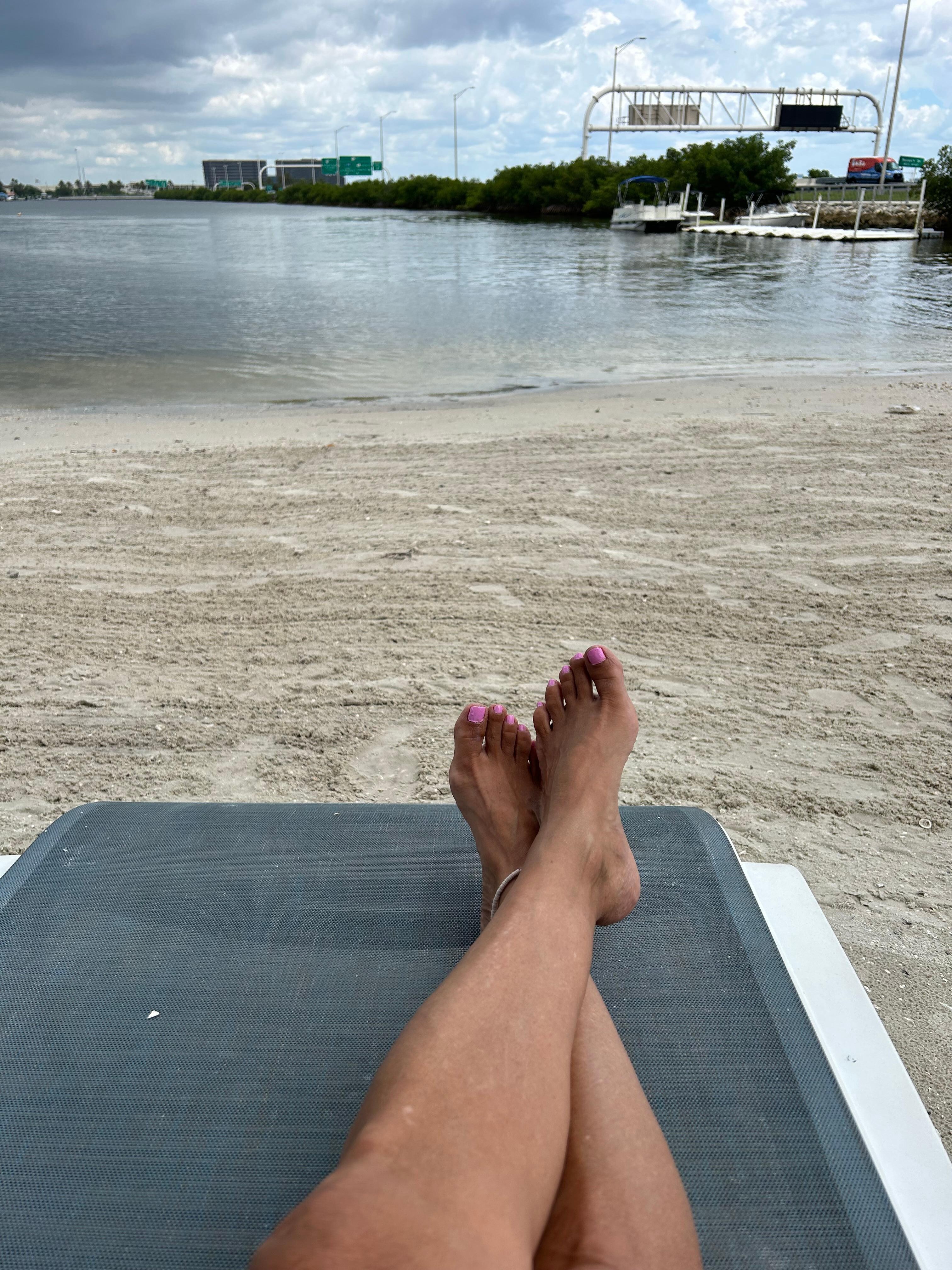 Relaxing,,,until we were rained out ! 