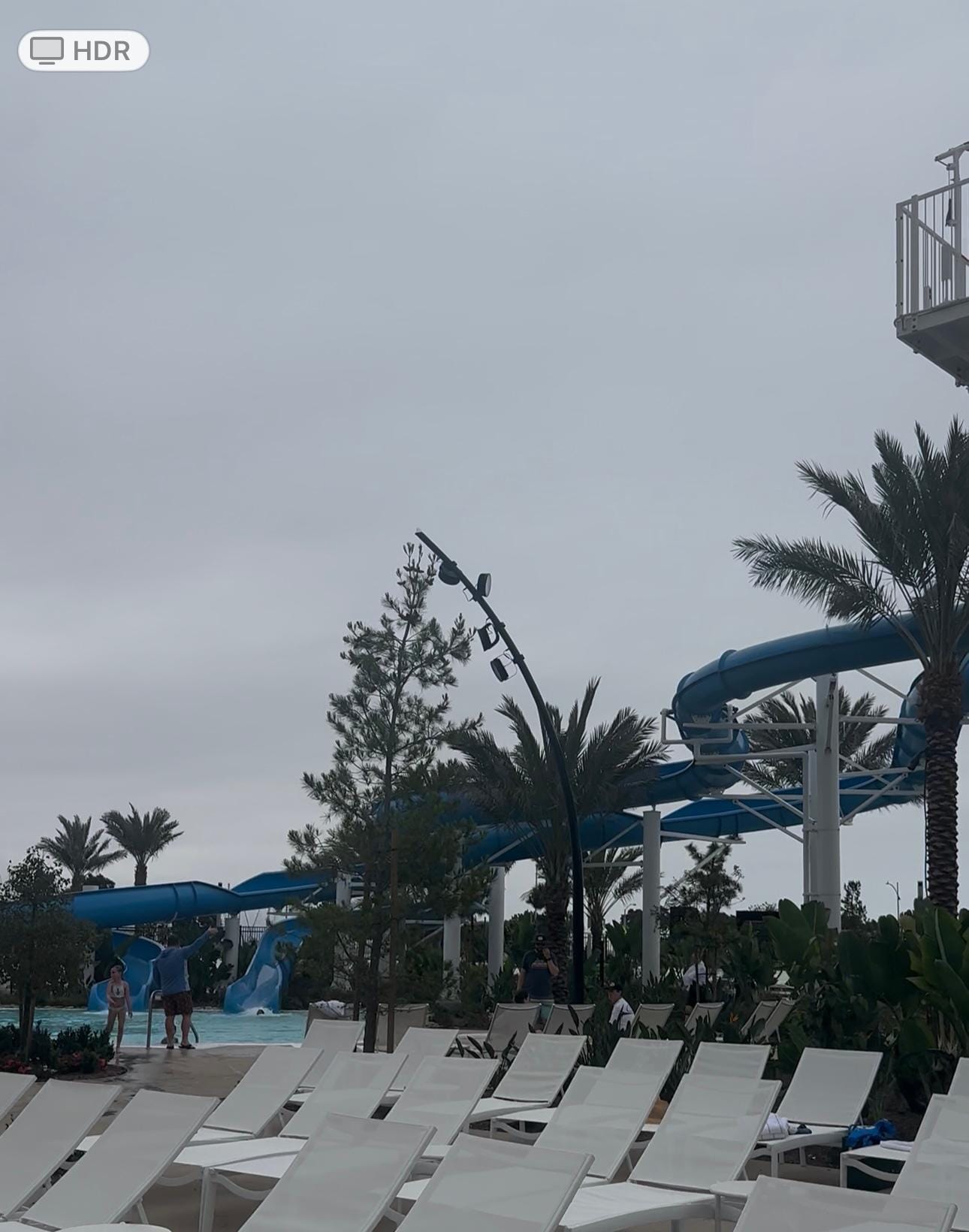 The slide by the pool area.