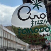 Ciros Pizza Pomodoro — famous and discounted before 8pm.