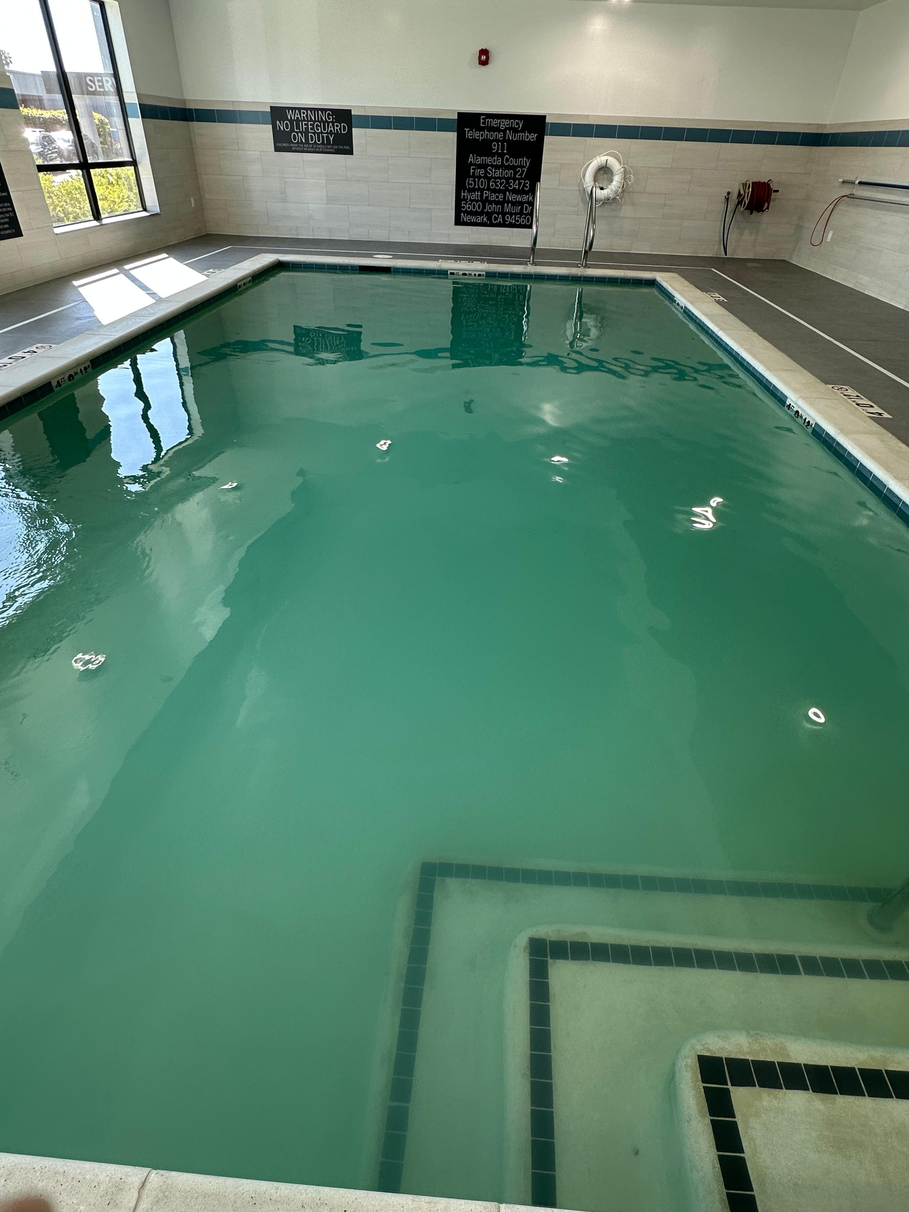 The pool that was apparently “tested and safe to swim in”