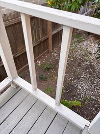 Outside staircase showing how wide the gap is.