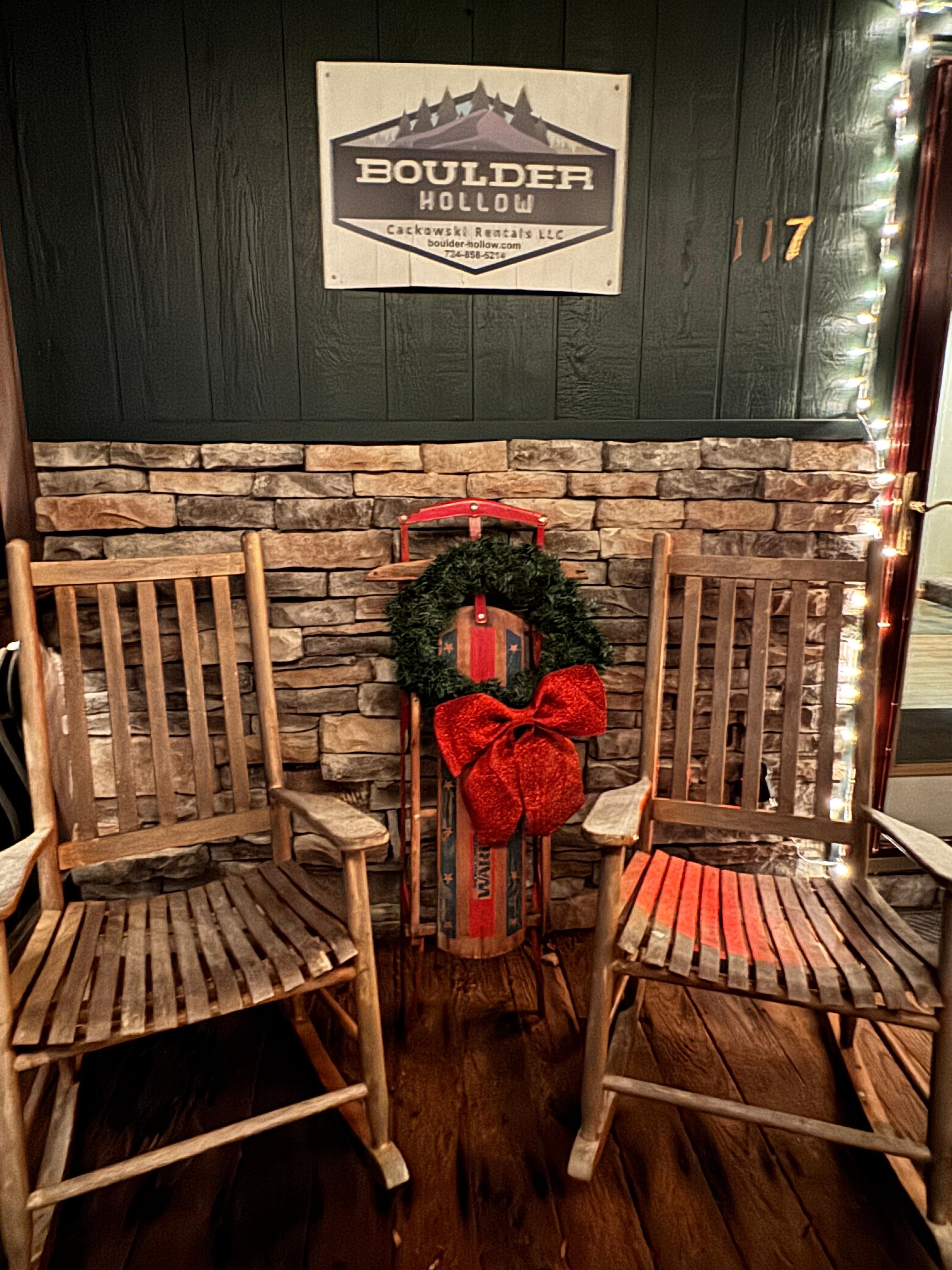 Rocking chairs on porch