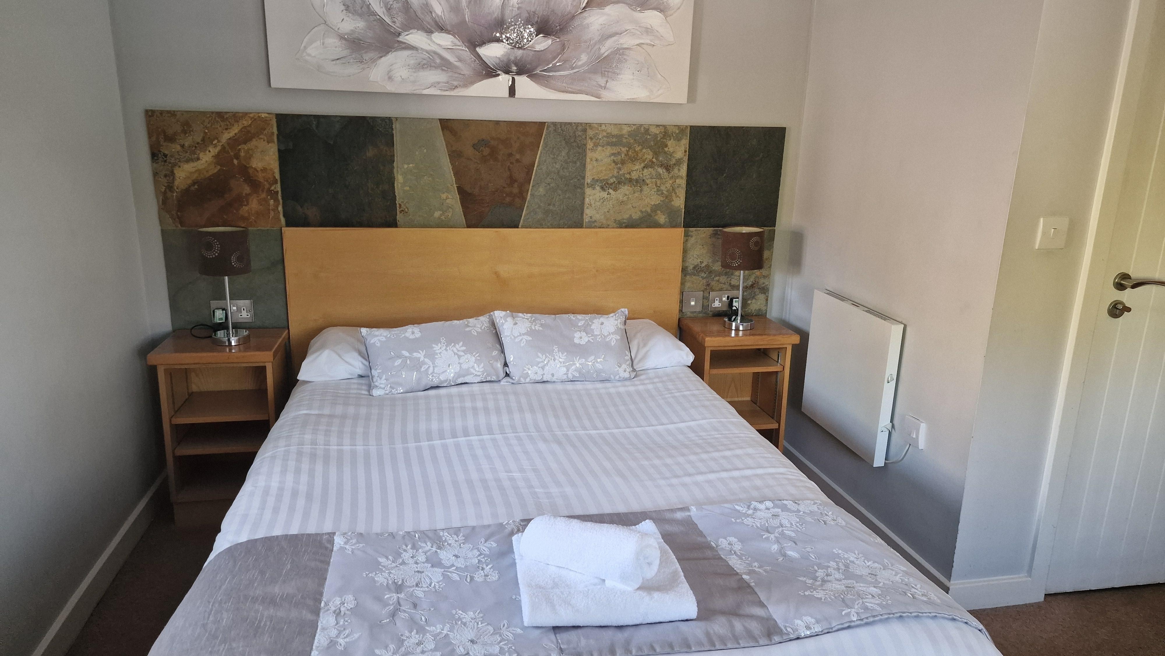 Comfortable double bed . Easily sleeps 2.