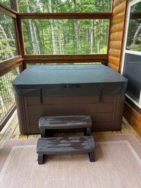 Hot tub on lower deck