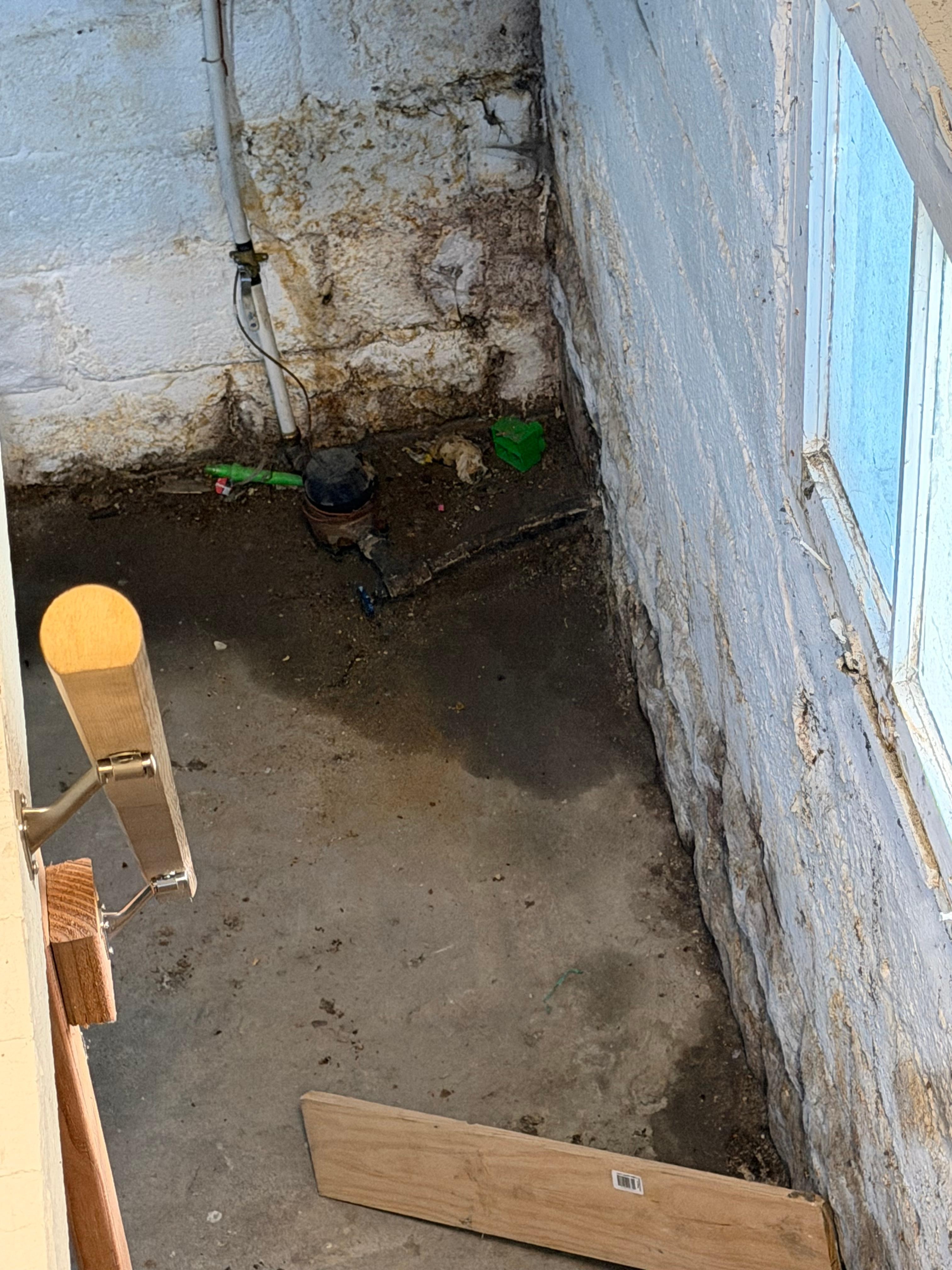 Nasty trash piled in the basement 