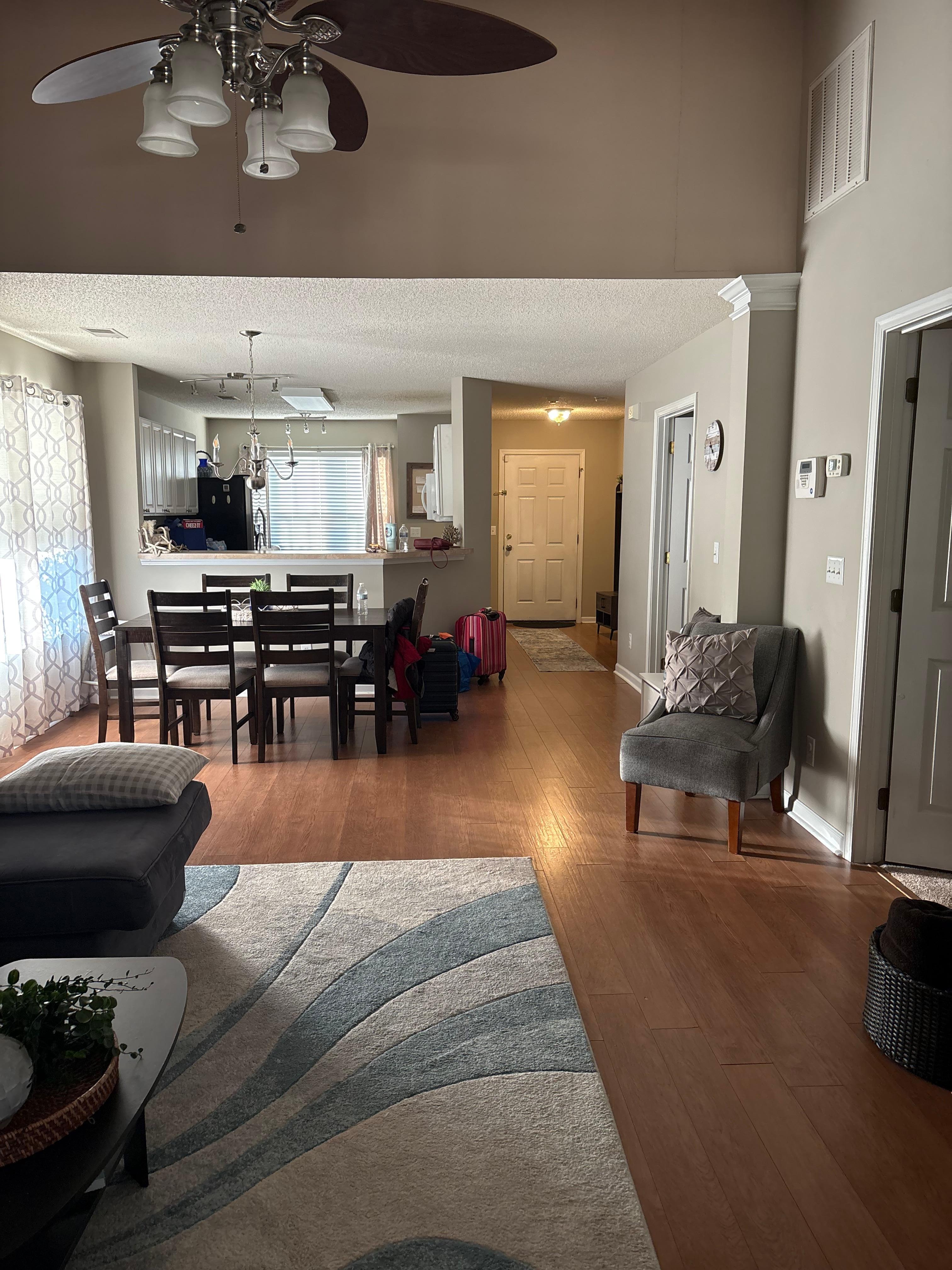  Owe from the door to patio to the front of the house