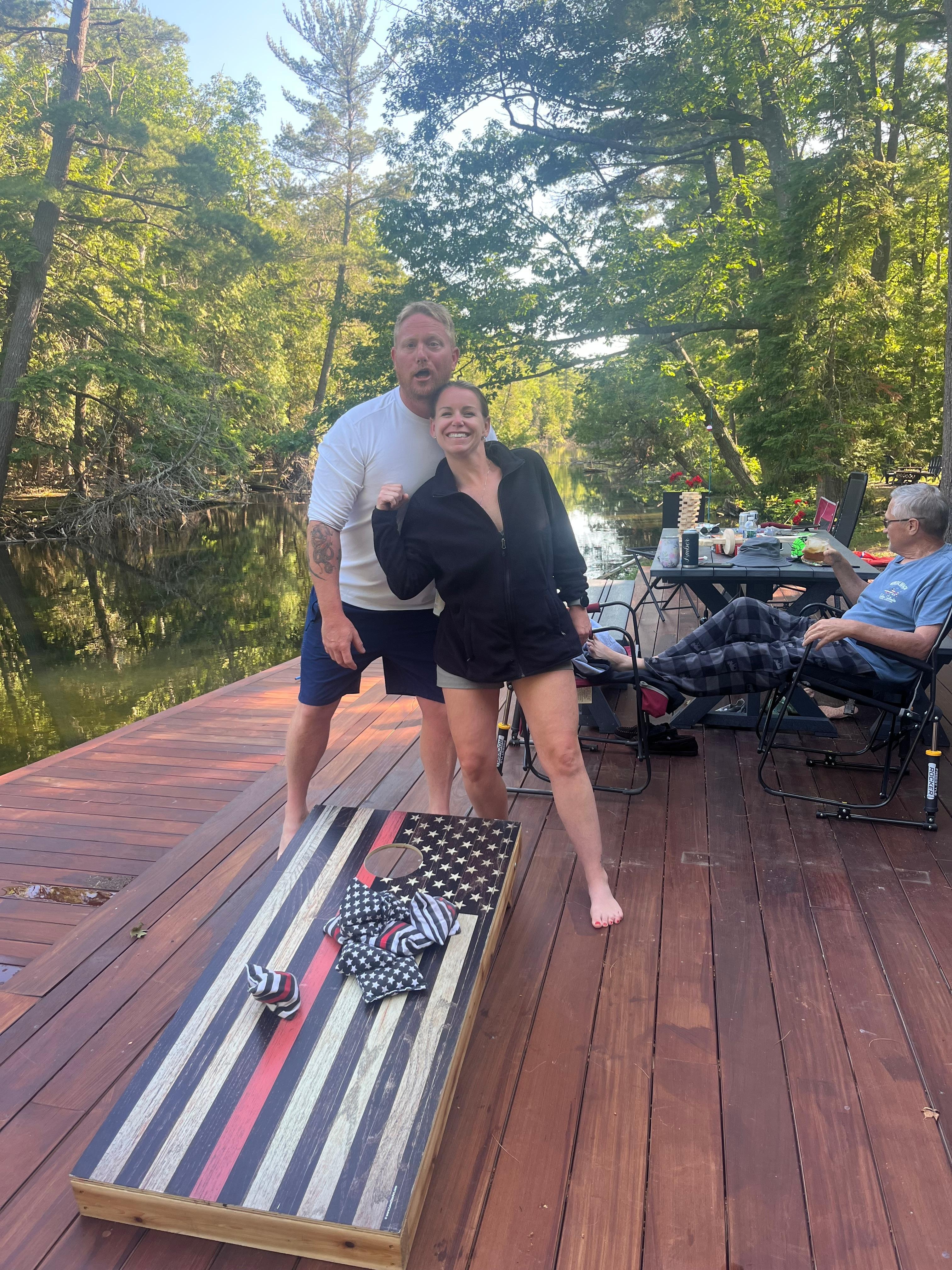 Family fun on the deck