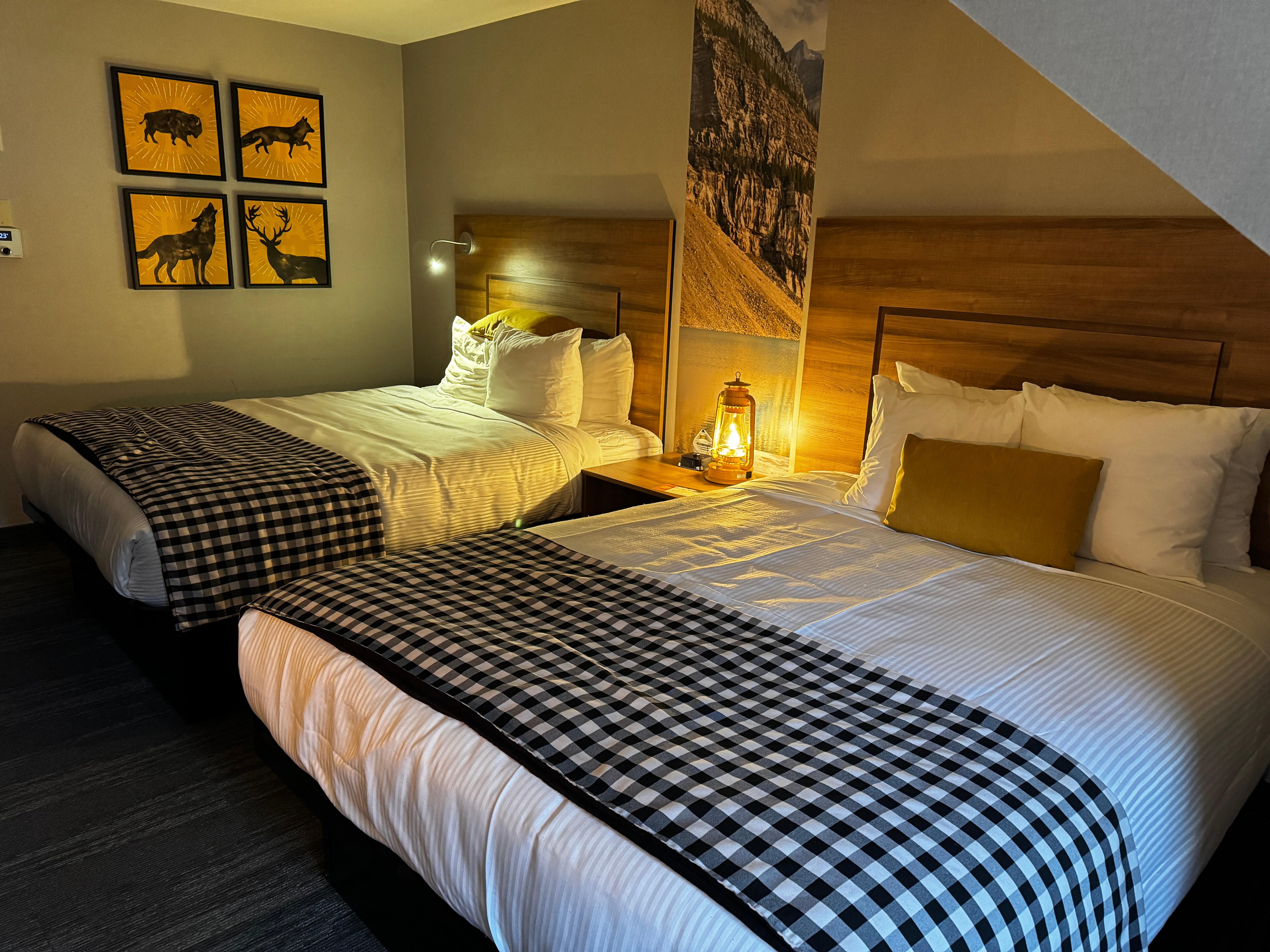 Room with two queen sized beds