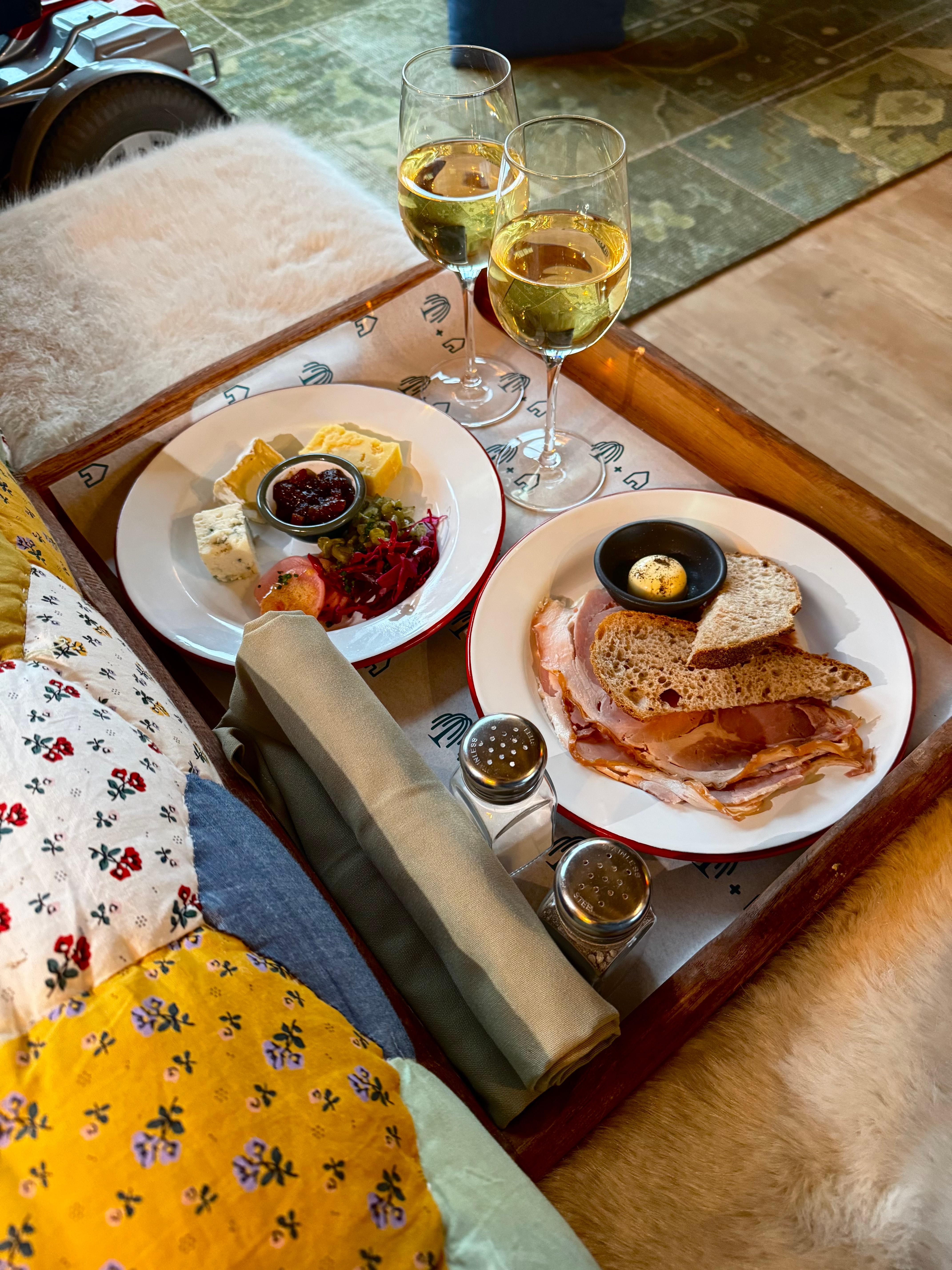 Great room service wine & nibbles. 
