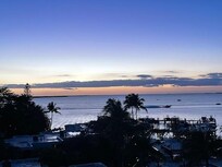 view from our balcony just after sunset