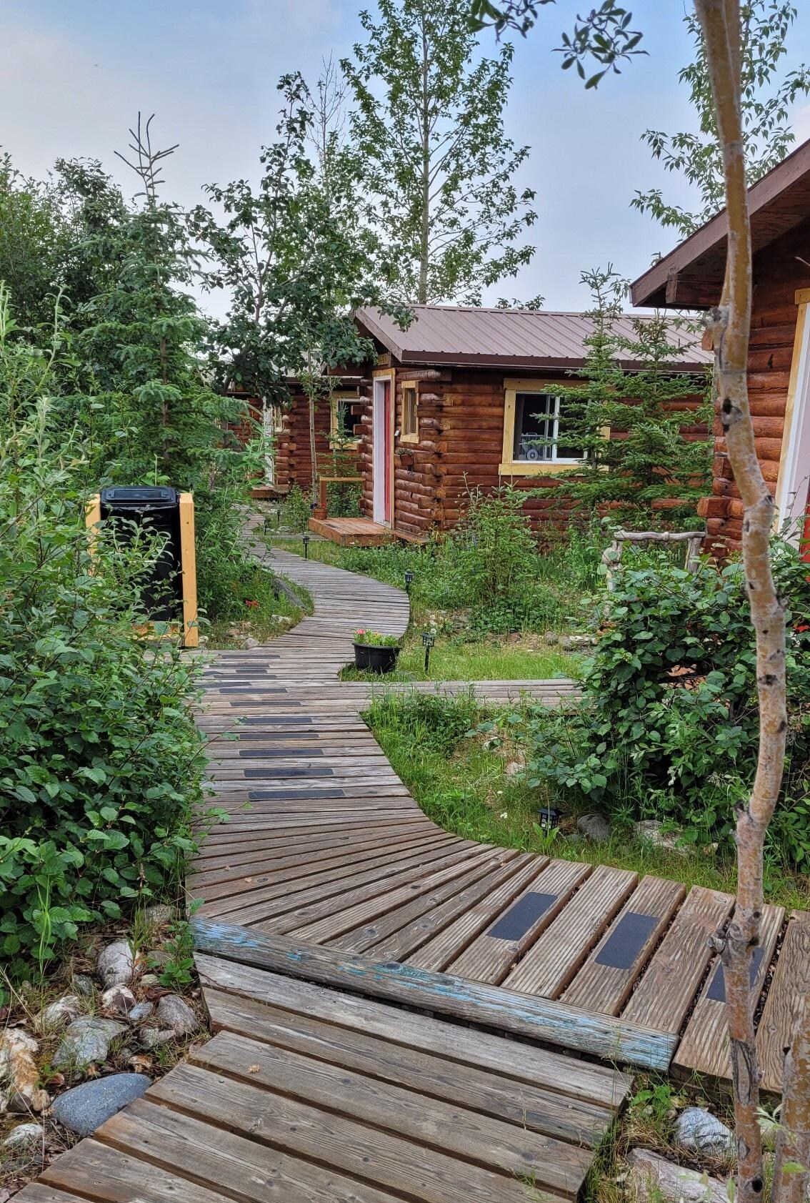 Boardwalk around the cabins
