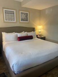 Room was spacious and clean. Loves having access to the complimentary robes