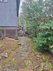 The walkway up from the Trout house