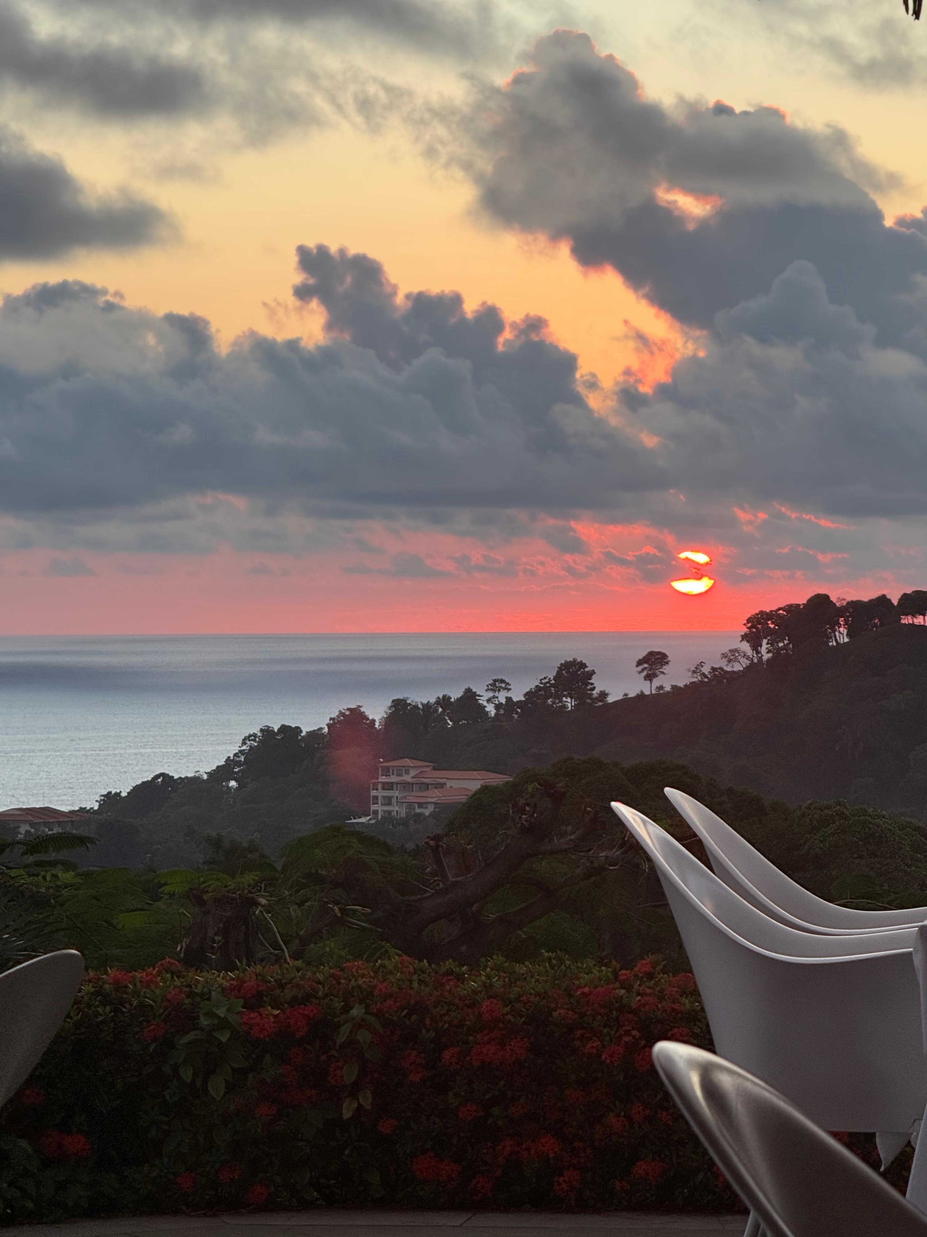 Sunset at the restaurant 