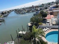 Overlooking the bay from the balcony