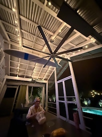 The outdoor tv was perfect to listen to Pandora and John Mayer was already a station!