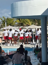 Entertainment staff putting on a good show.