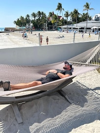 Green space included hammocks, Adirondack chairs, ping pong, lawn games and private gazebos.