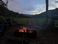 Great fireplace with a view