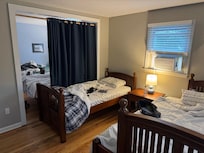 Curtain separating bedroom