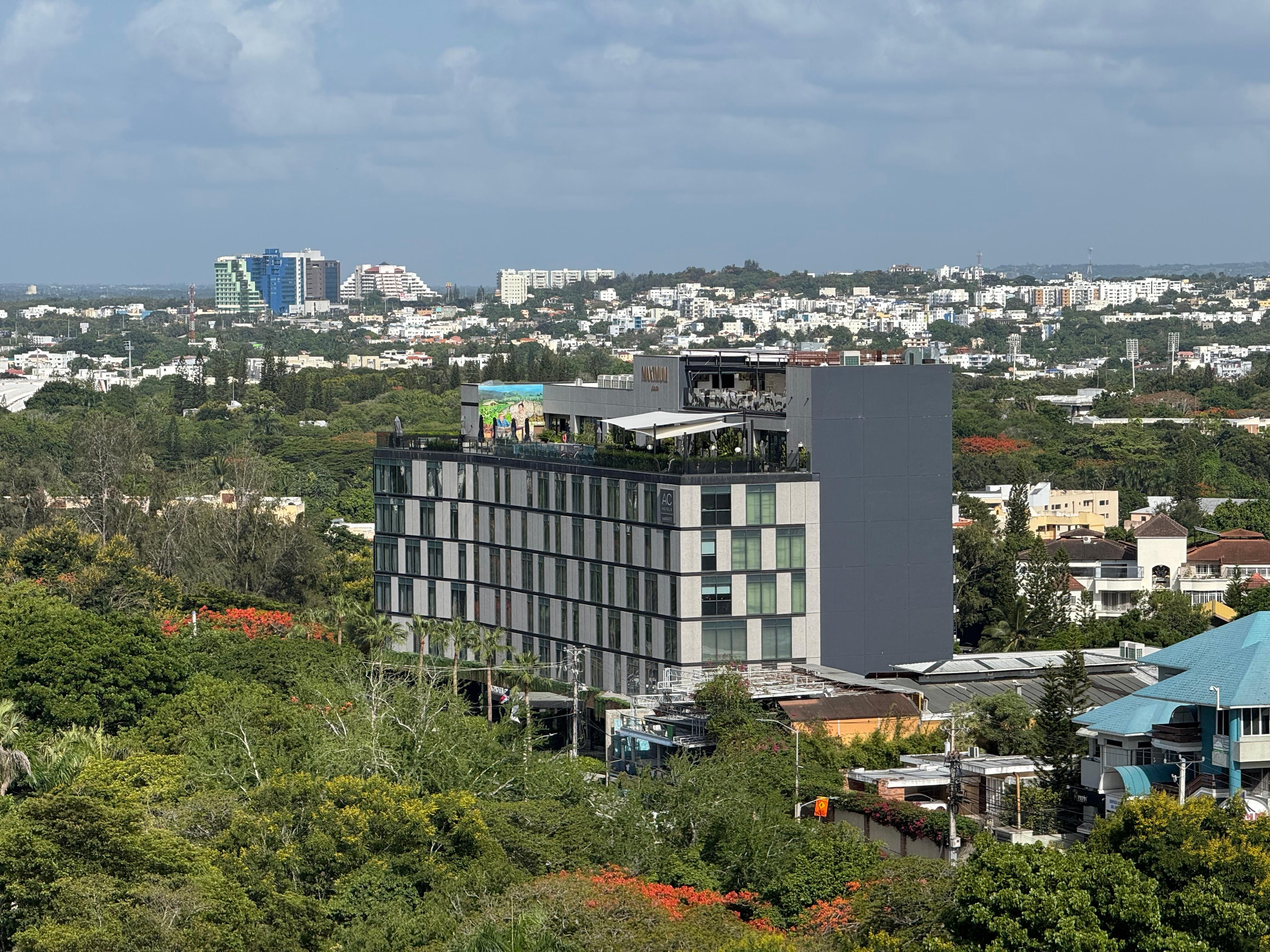View of hotel from the monument