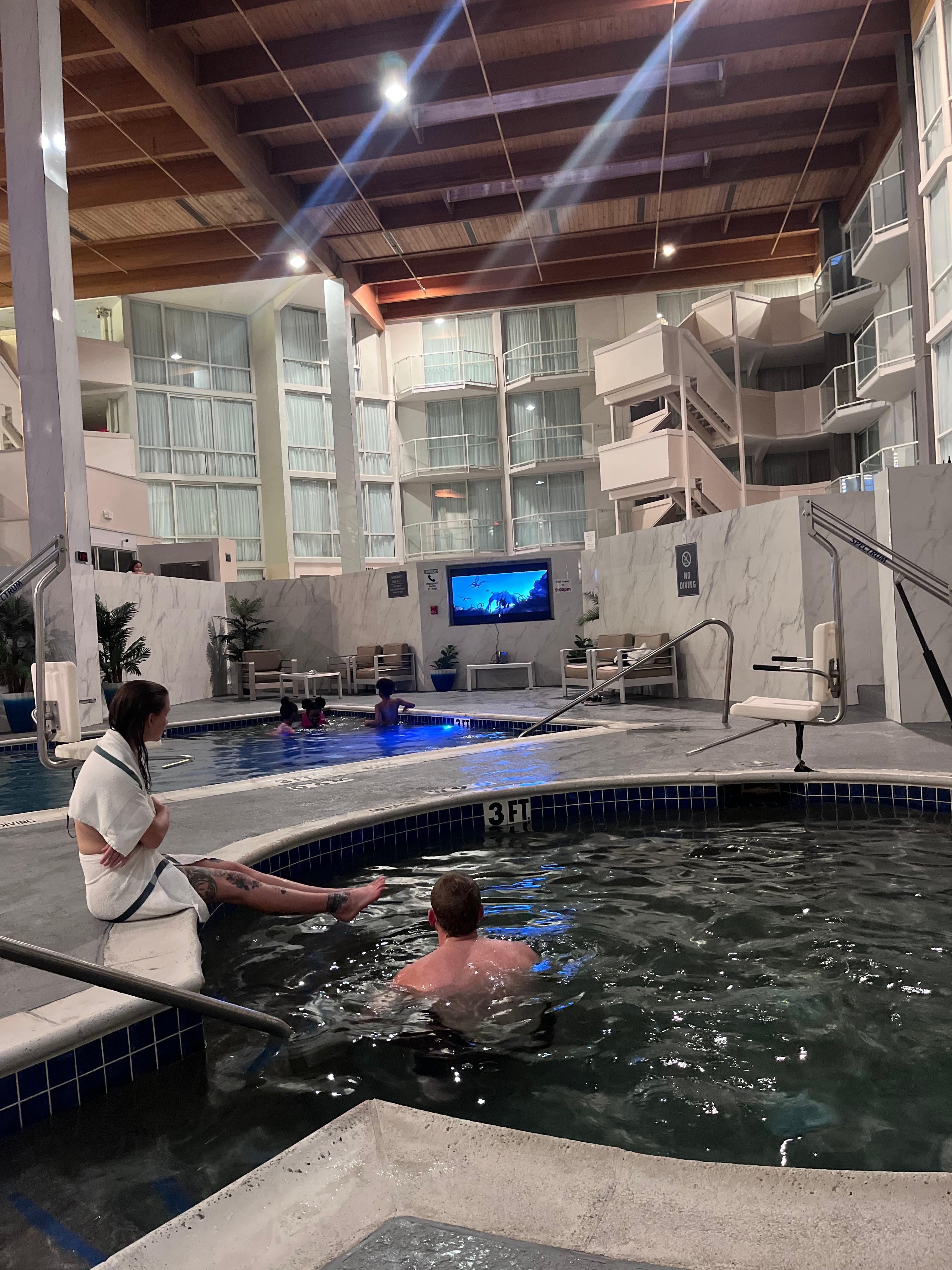 Indoor pool and hot tub 