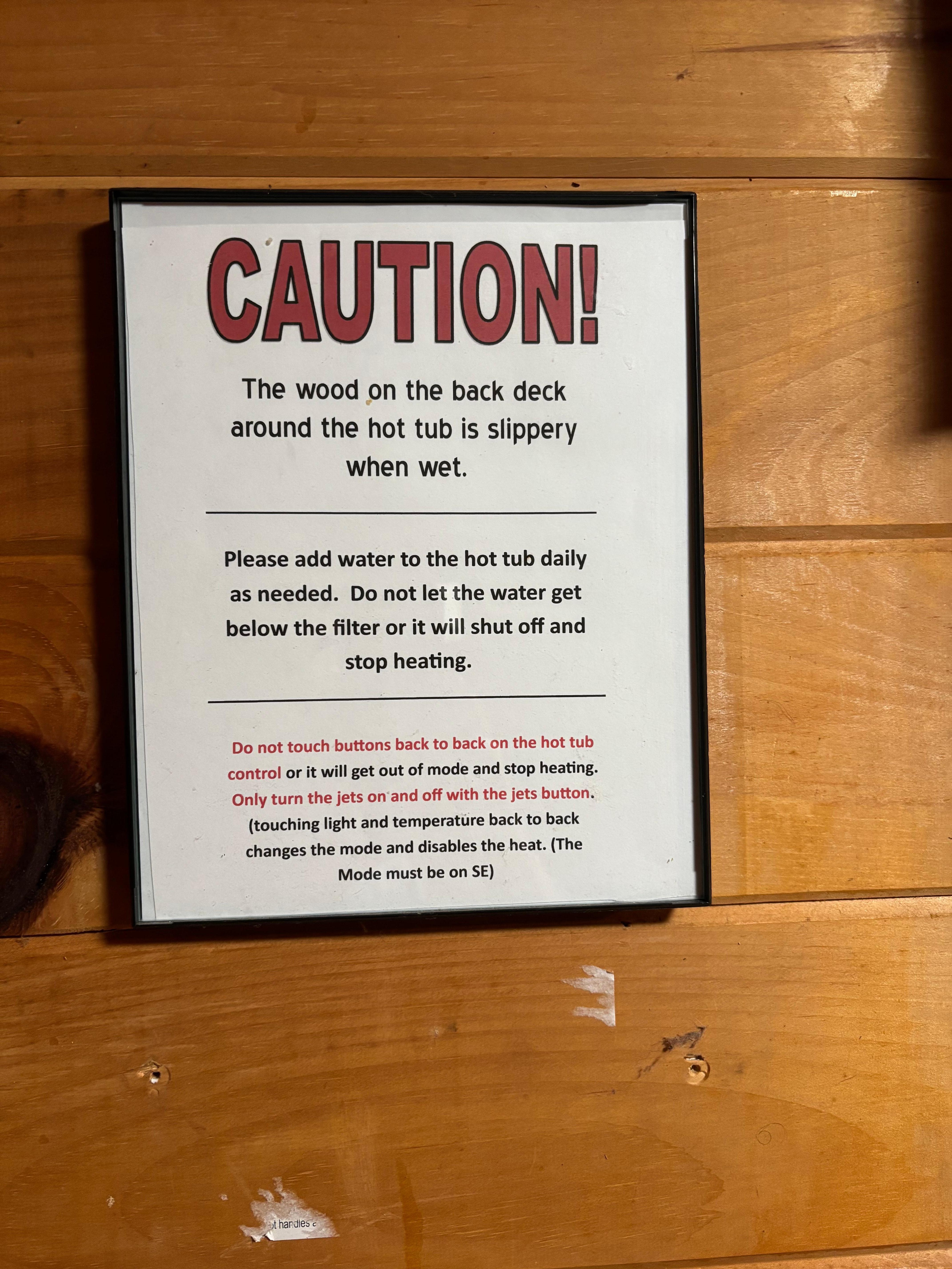 Instructions for keeping the leaking hot tub full