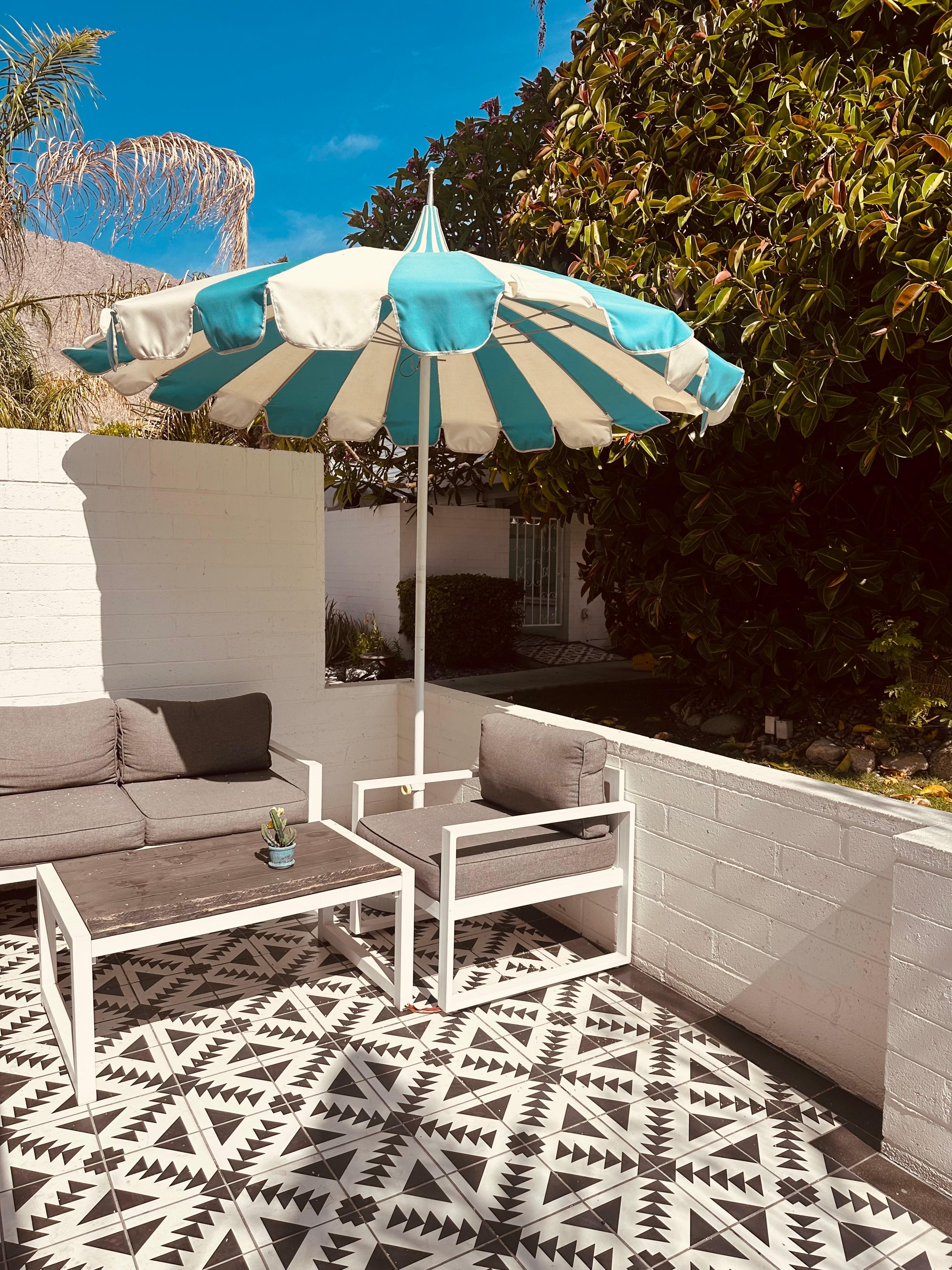 Front patio area in front of room