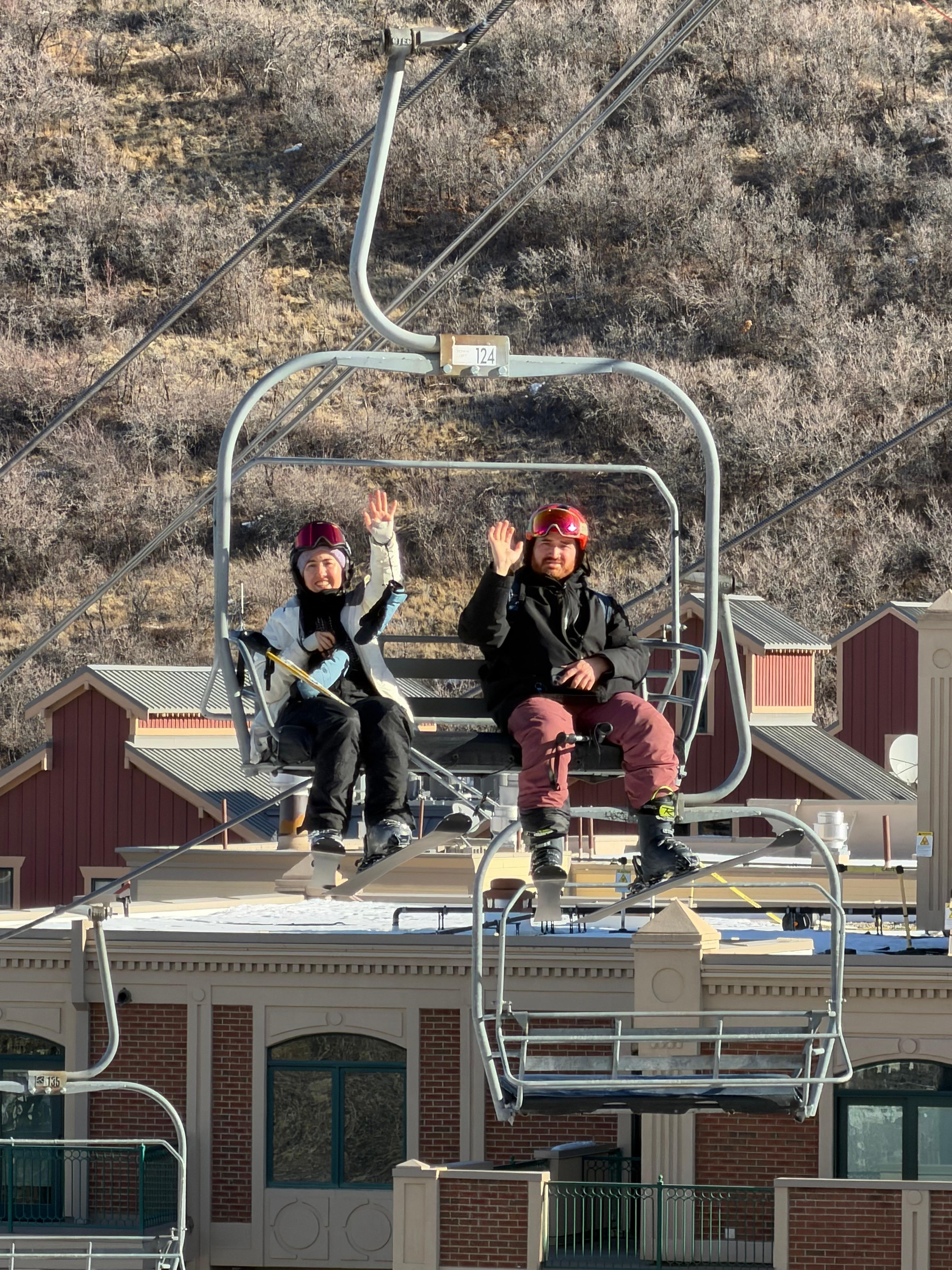 Just down the block from the town ski lift. 